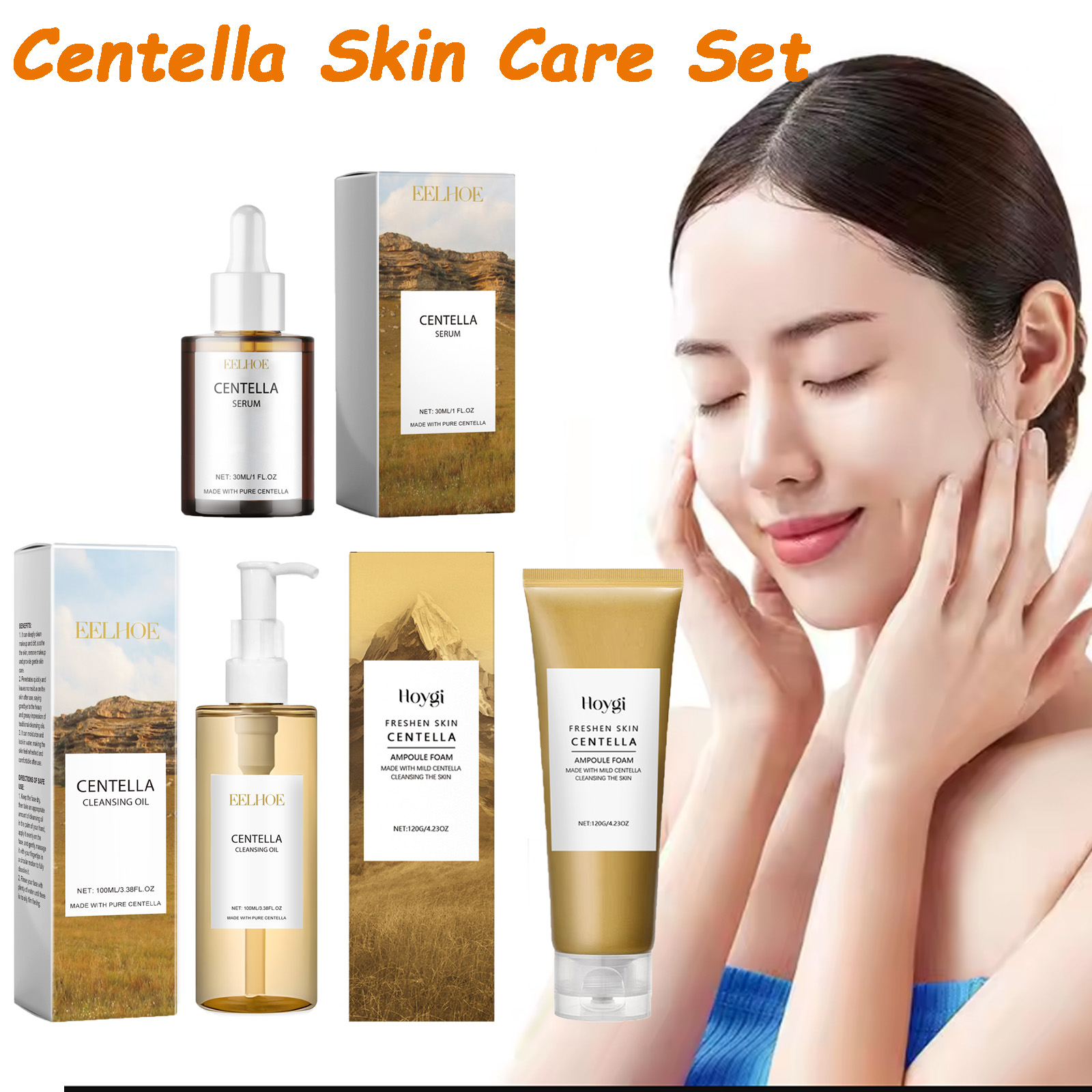 Skincare Glowing - Zestaw do pielęgnacji skóry Centella Serum