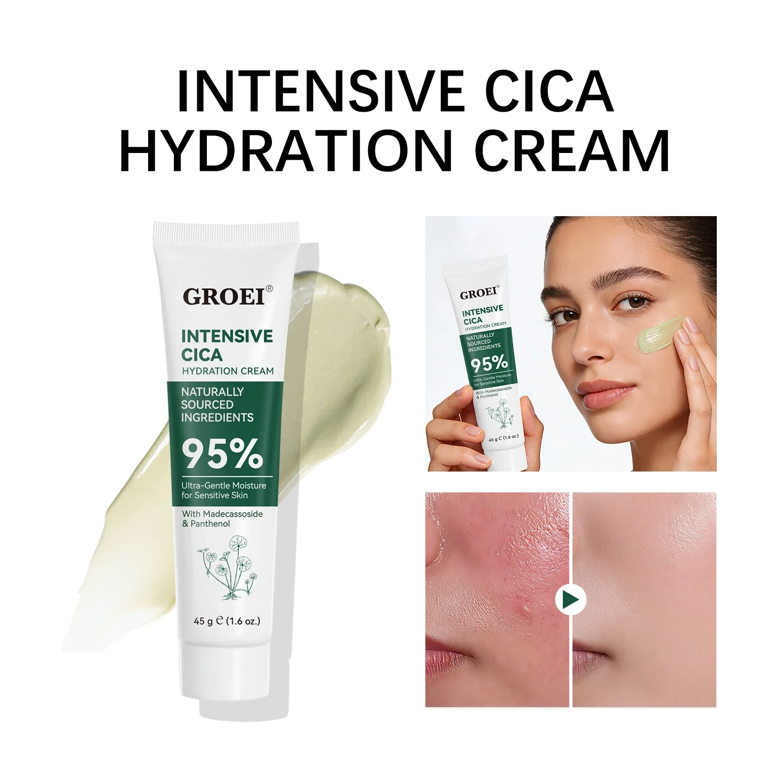 GROEI Krem nawilżający z trawą – Skincare Glowing recenzja i cena