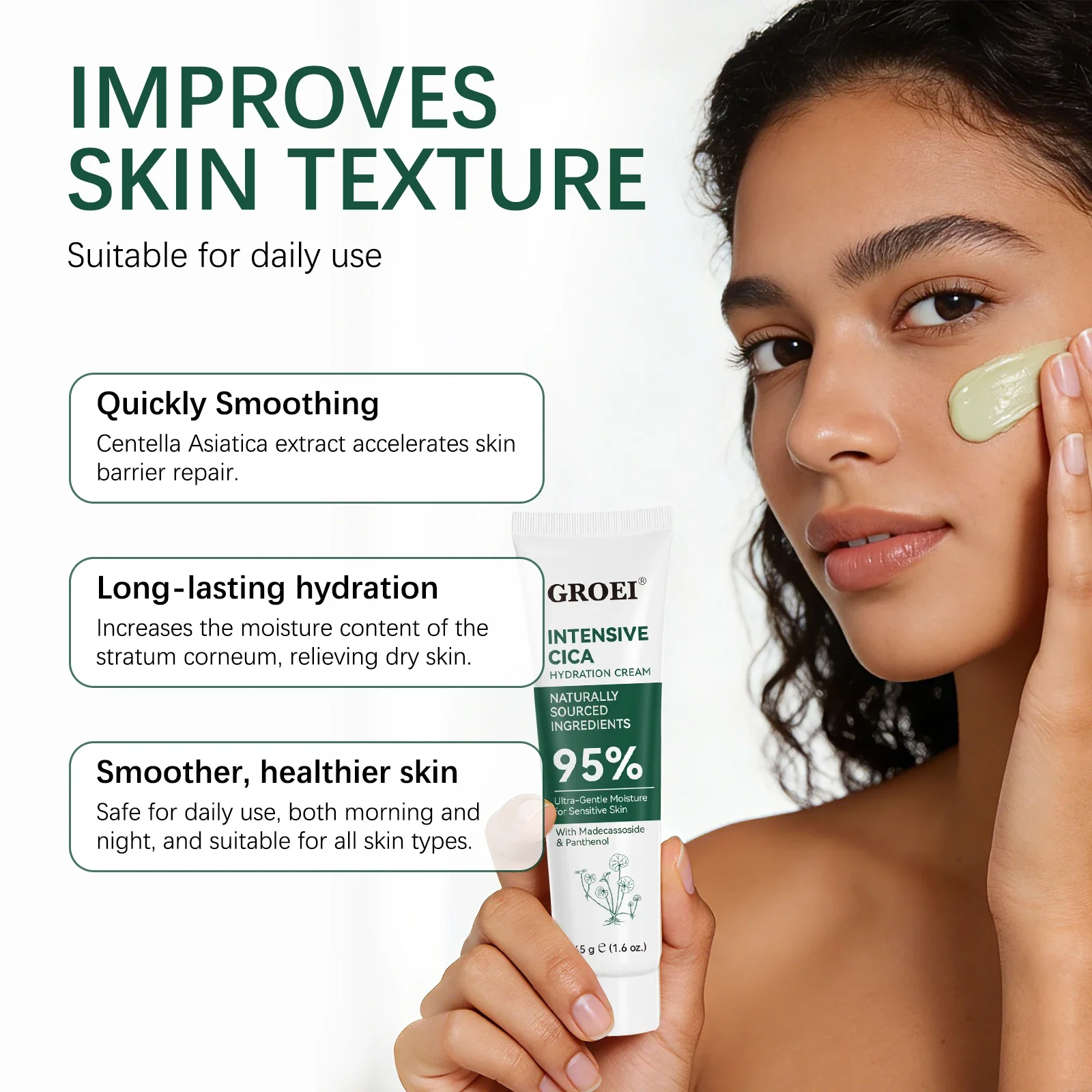 GROEI Krem nawilżający z trawą – Skincare Glowing recenzja i cena